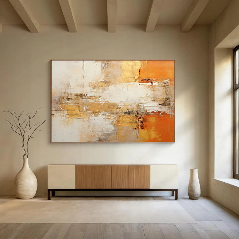 “Earthy Tones Abstract Composition” Abstract Painting On Canvas DLZ096