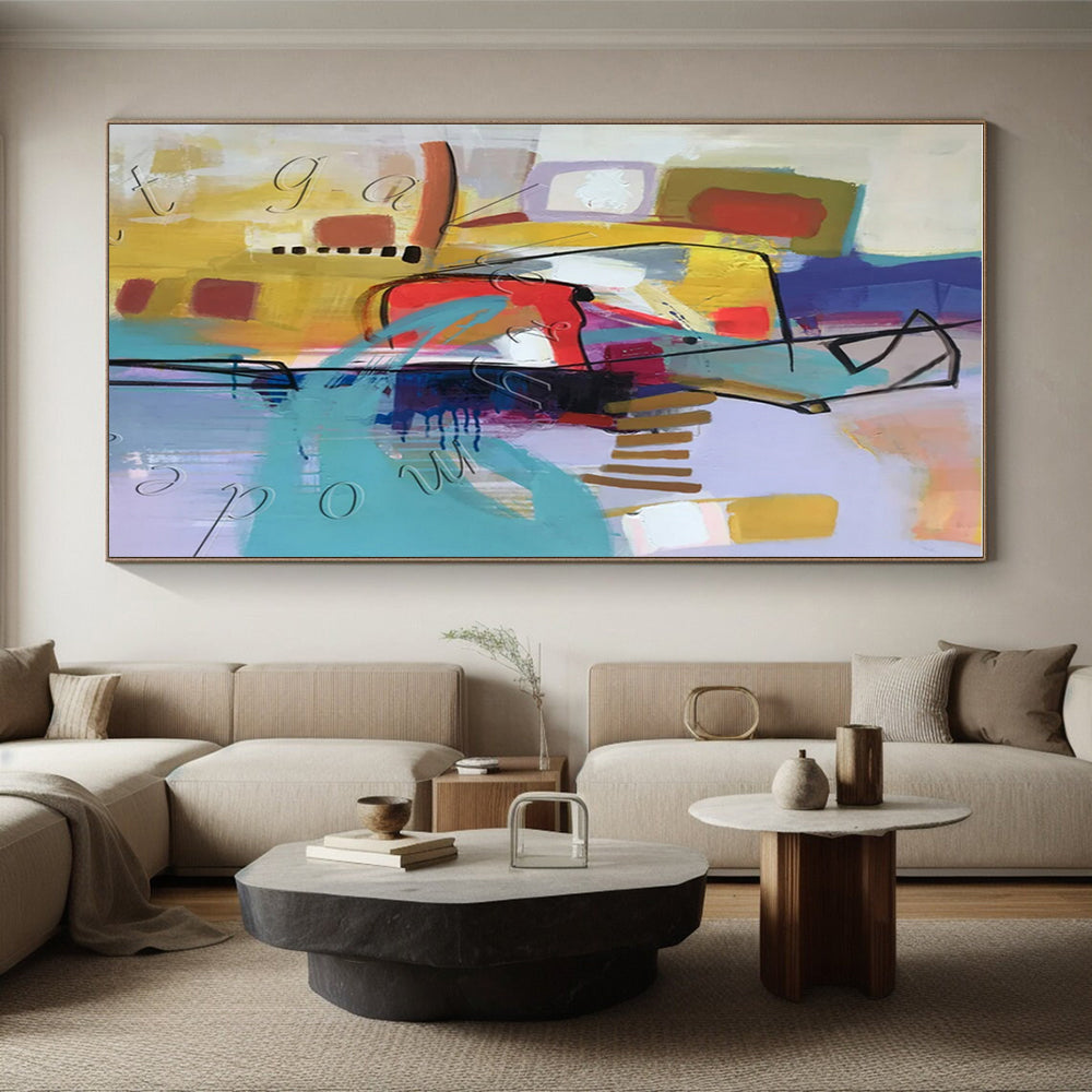 “Vibrant Abstract Shapes” ,Colorful Abstract Composition CT0889