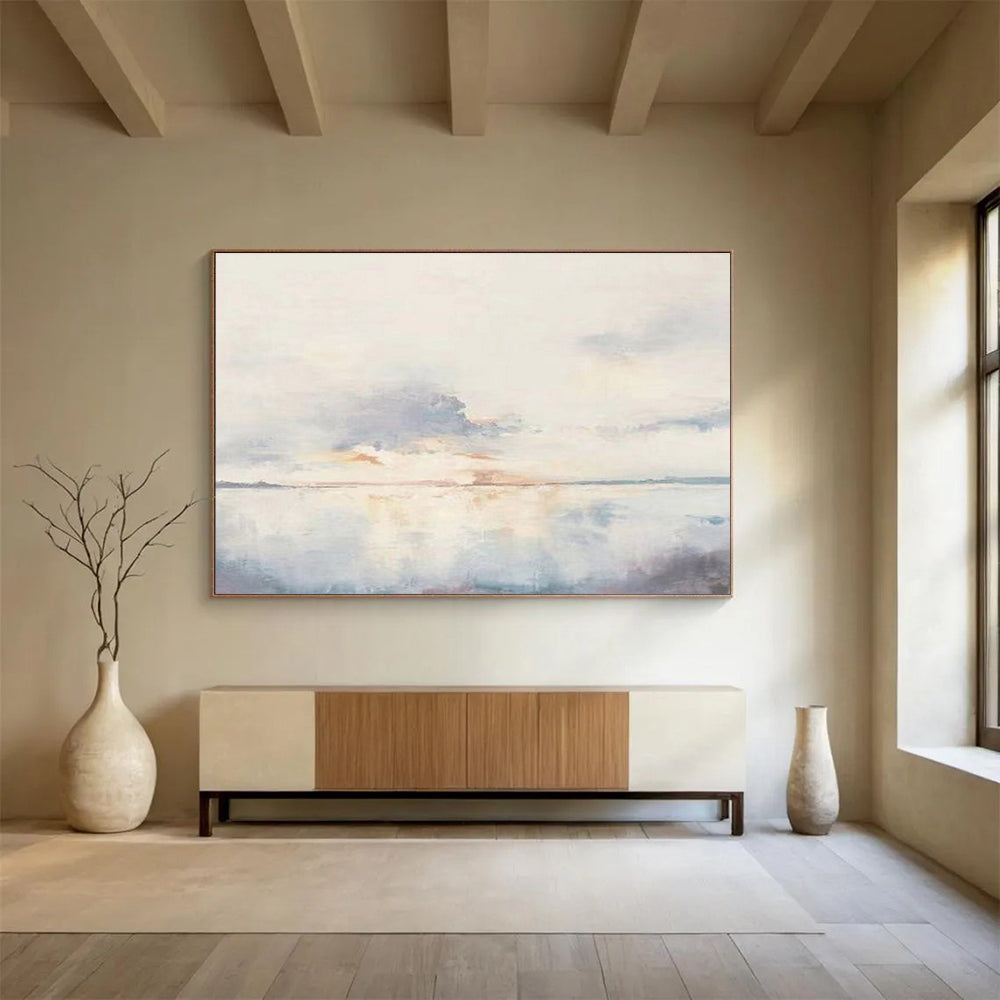 “Soft Sunset Abstract” Abstract Landscape Painting On Canvas DKH415