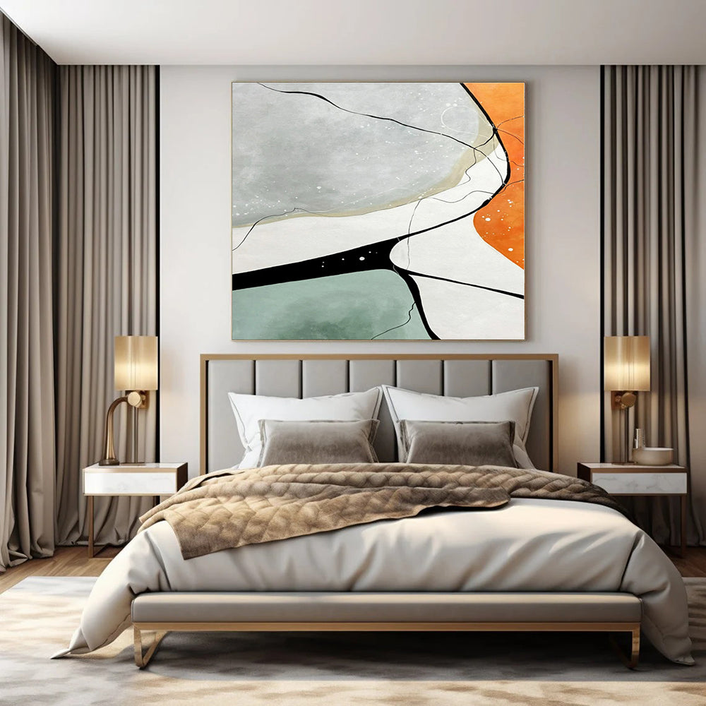 Minimalist Color Blocks - Abstract Geometric Painting CT1233