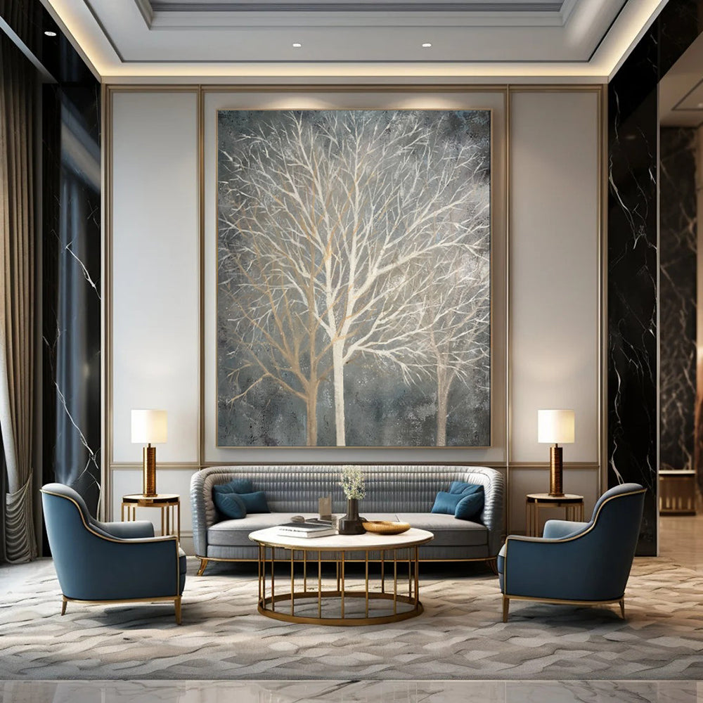 “Winter Bare Trees” - Minimalist Nature Acrylic on Canvas CT1887