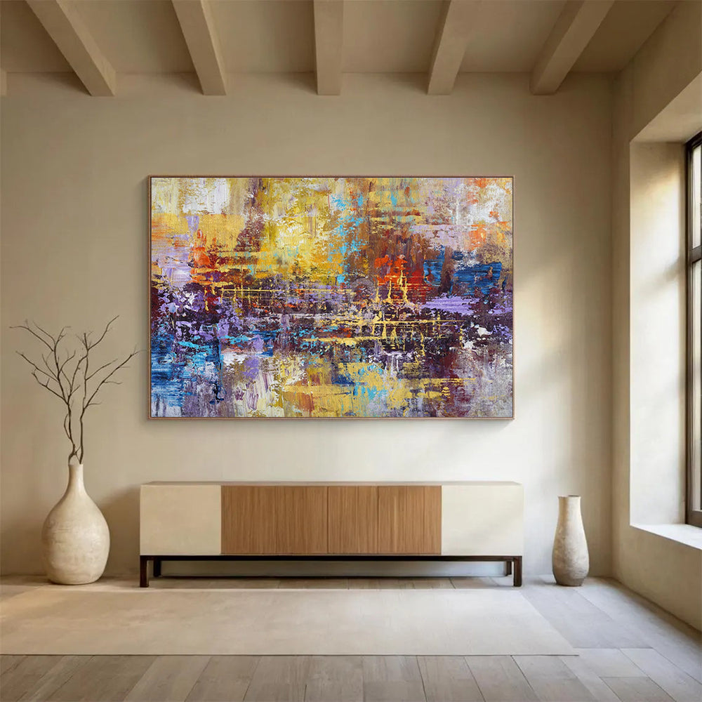 Colorful Abstract “Lively Urban Impression” Painting On Canvas DKH154
