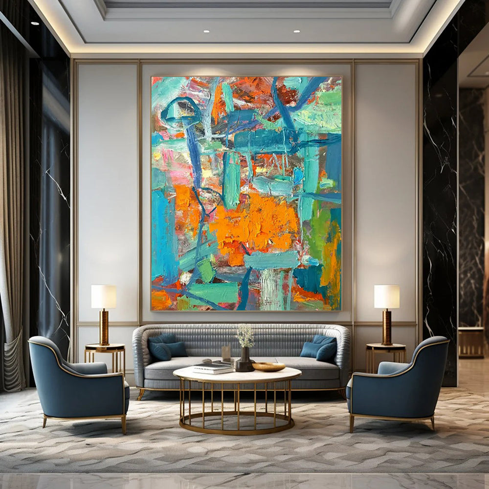 Colorful Abstract Chaos - Expressionist Abstract Painting On Canvas CT2291