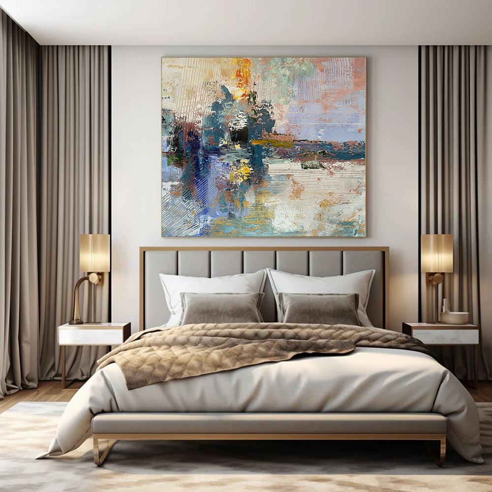 Colorful Abstract Landscape - Abstract Landscape Acrylic Painting CT1397