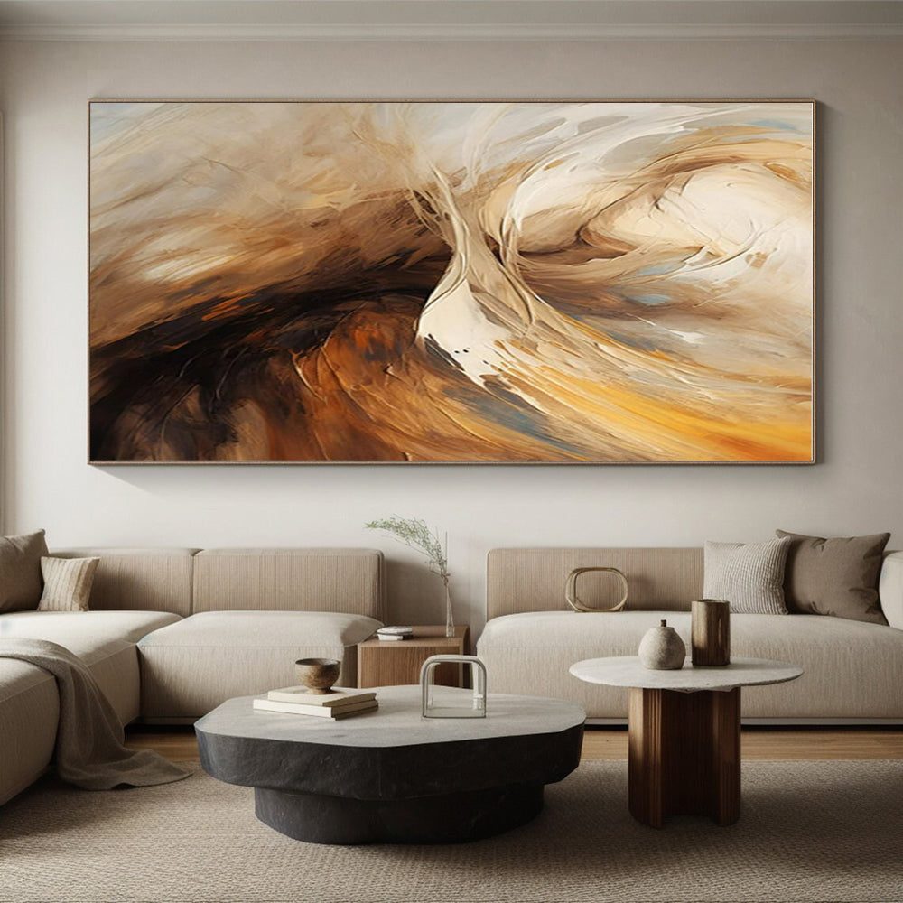 “Beige - Brown Abstract Figure” ,Abstract Figurative Painting CT0819
