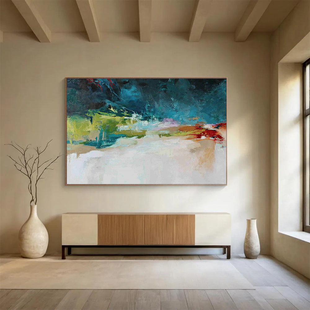 “Colorful Abstract Terrain” Abstract Acrylic Painting On Canvas DKH510
