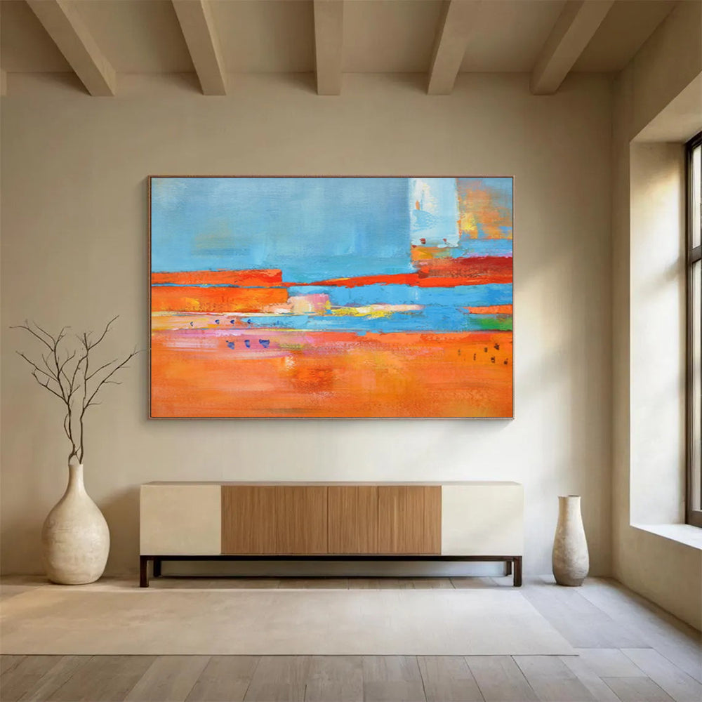 “Colorful Abstract Landscape” Abstract Fauvist - Inspired Painting On Canvas DKH408