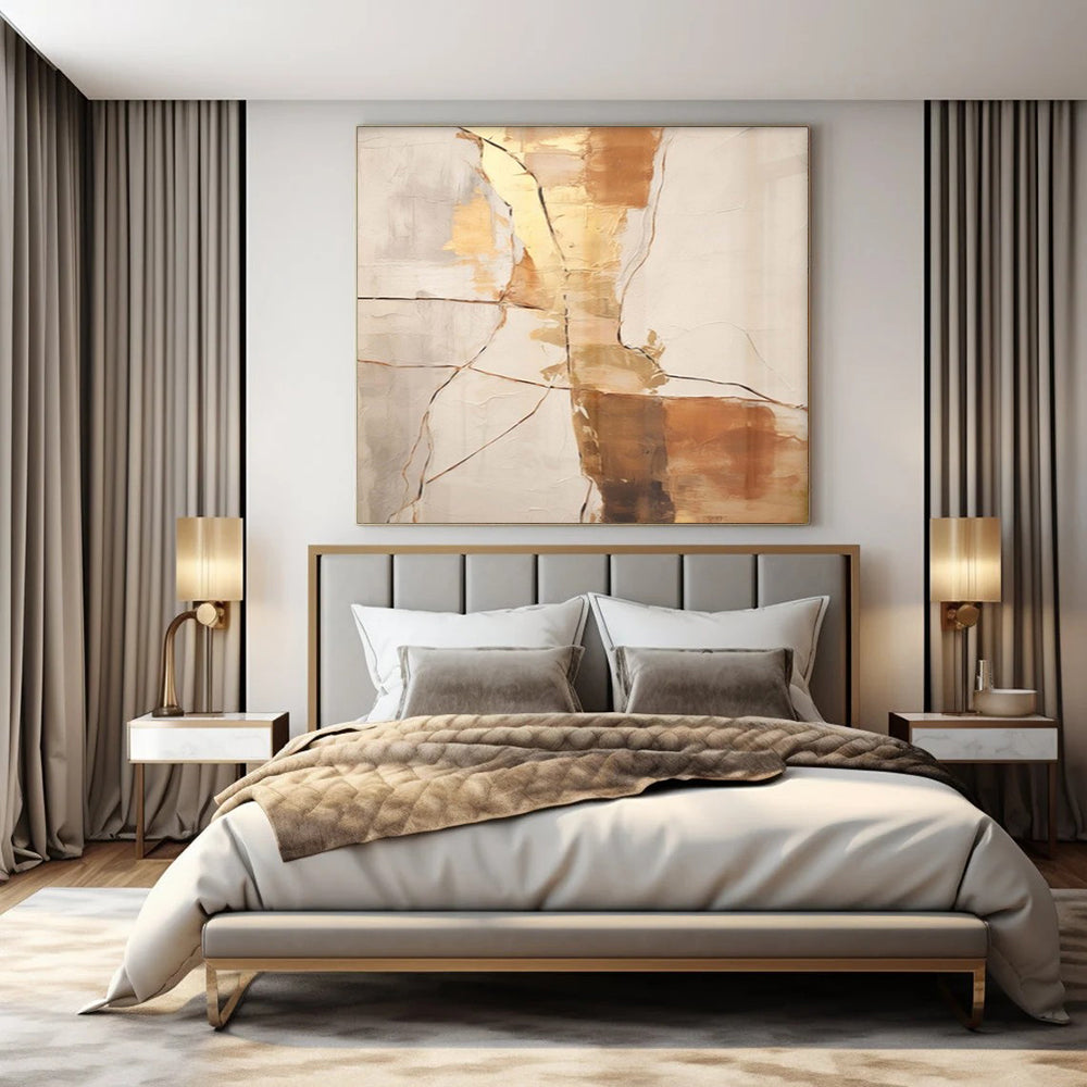 “Textured Gold and Neutral” – Textured Abstract Art CT1052