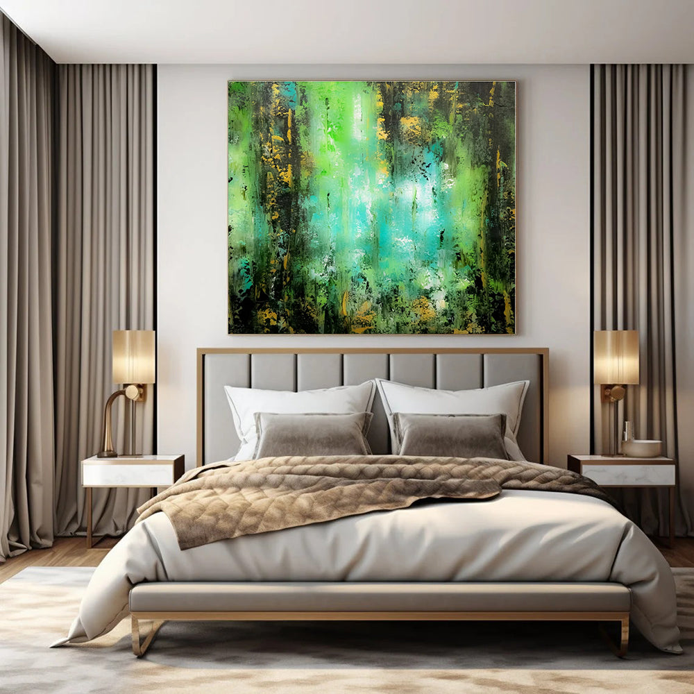 Green and Blue Forest Light - Abstract Landscape Painting CT1230