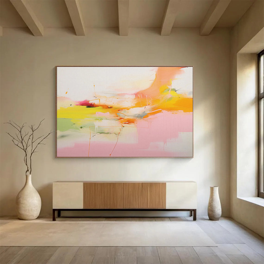 “Bright Color Chaos” Abstract Acrylic Painting On Canvas DKH490