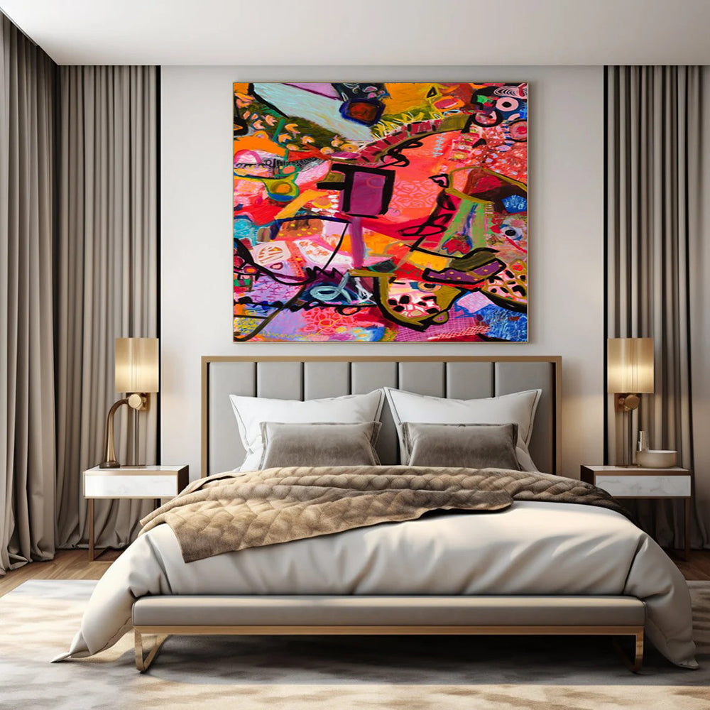 “Intense Colorful Abstract Details” – Abstract Expressionist Painting CT1170