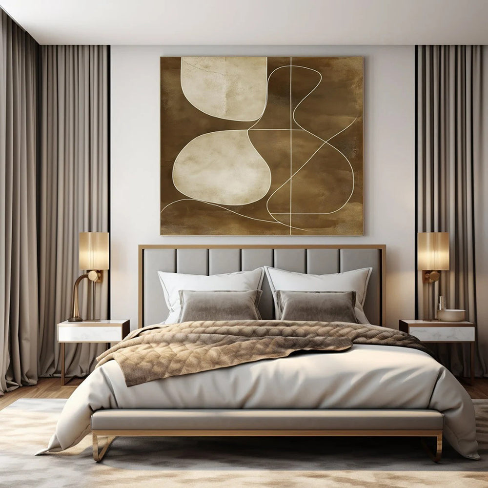 “Brown - Toned Abstract” ,Abstract Minimalist Acrylic Art CT0941