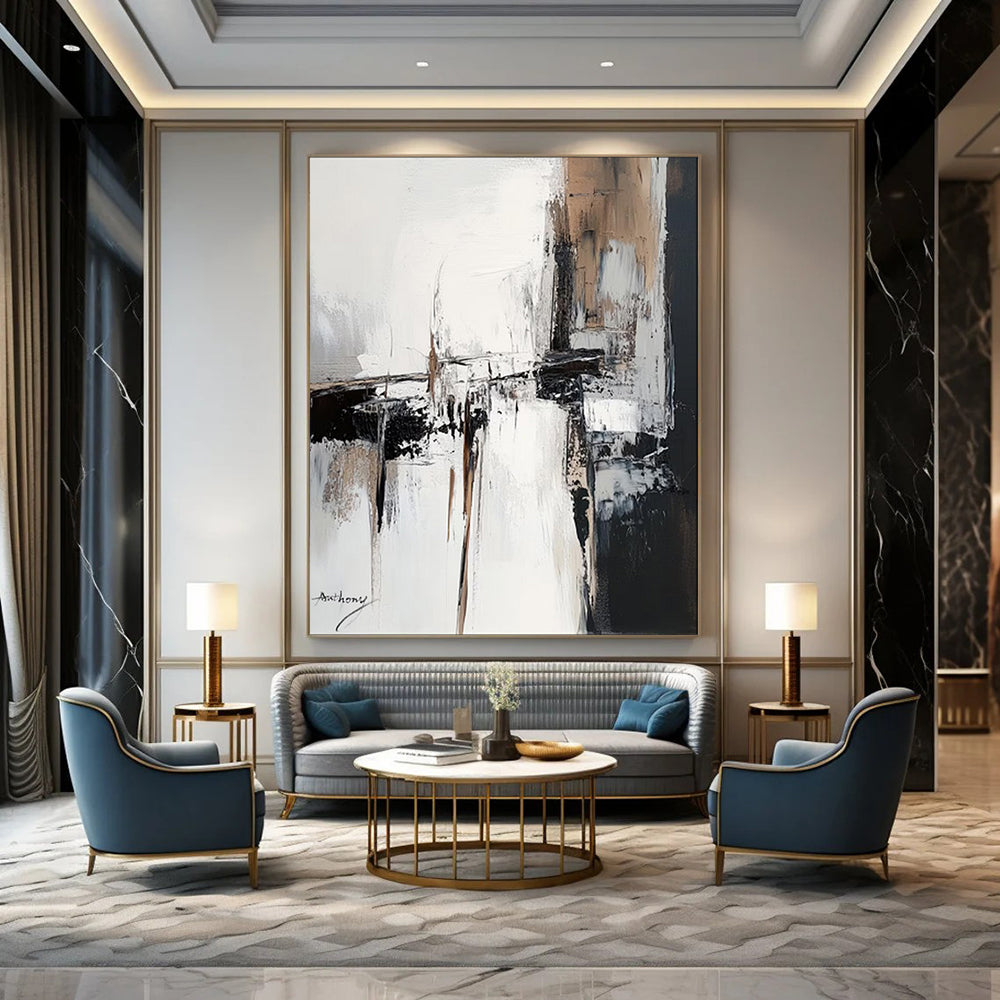 “Neutral Abstract Structures” – Minimalist Abstract Acrylic CT2087