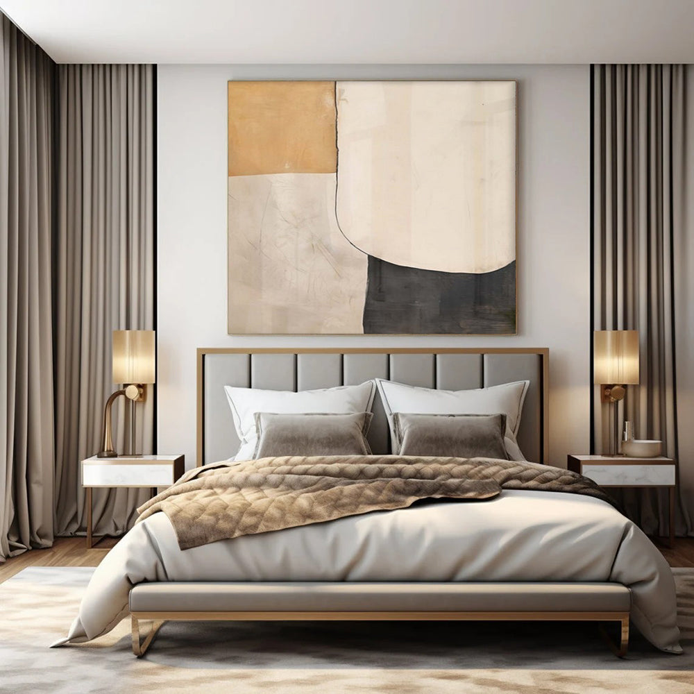 “Neutral Shape Collage” – Minimalist Abstract Art CT1044