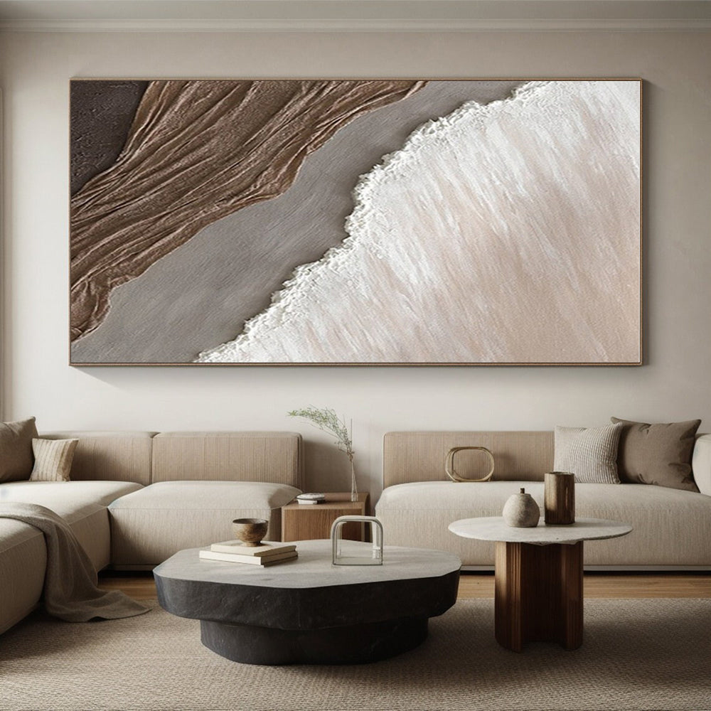 Earth - Toned Textured Layers, “Desert Folds” - Mixed - Media Textured Painting CT0726