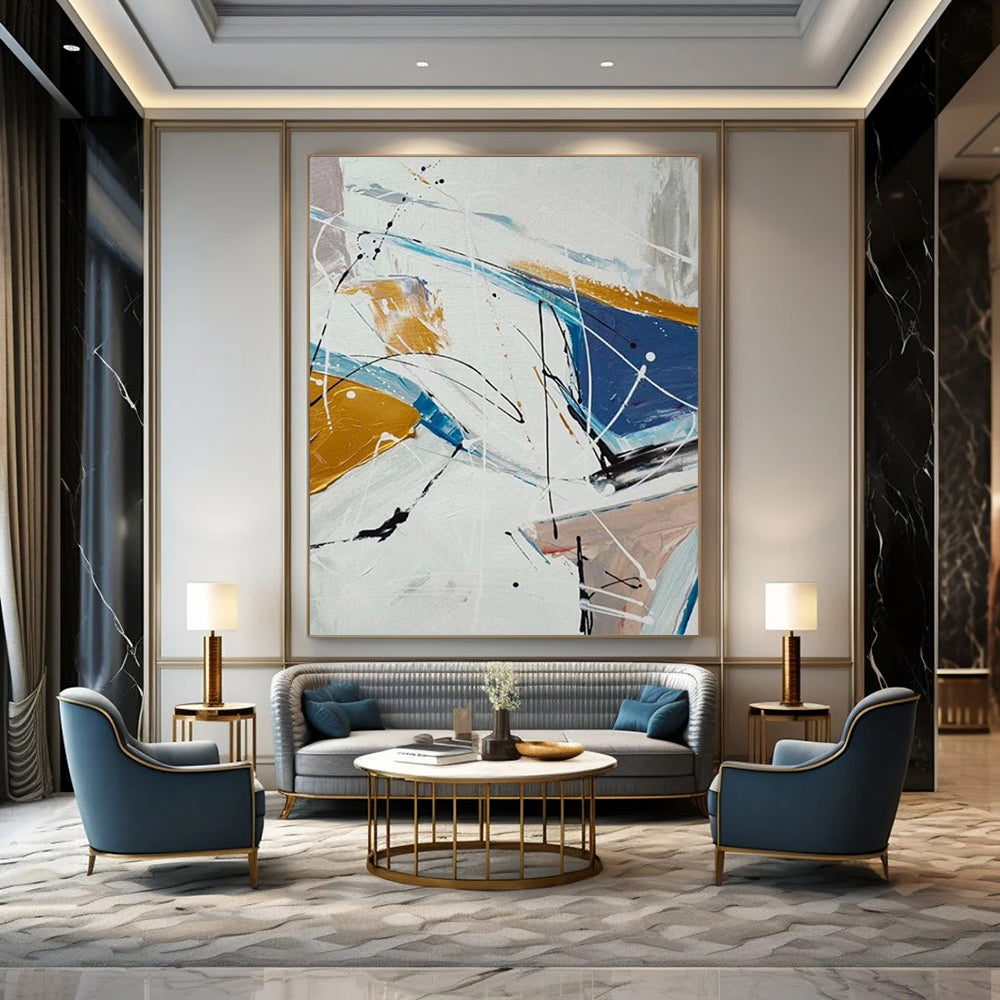 “Colorful Linear Dynamism” - Abstract Expressionist Painting On Canvas DTP049
