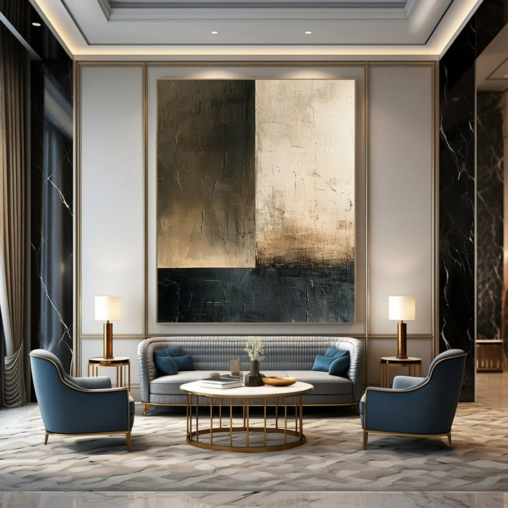 “Neutral Tonal Divide” - Abstract Minimalist Painting On Canvas DTP016