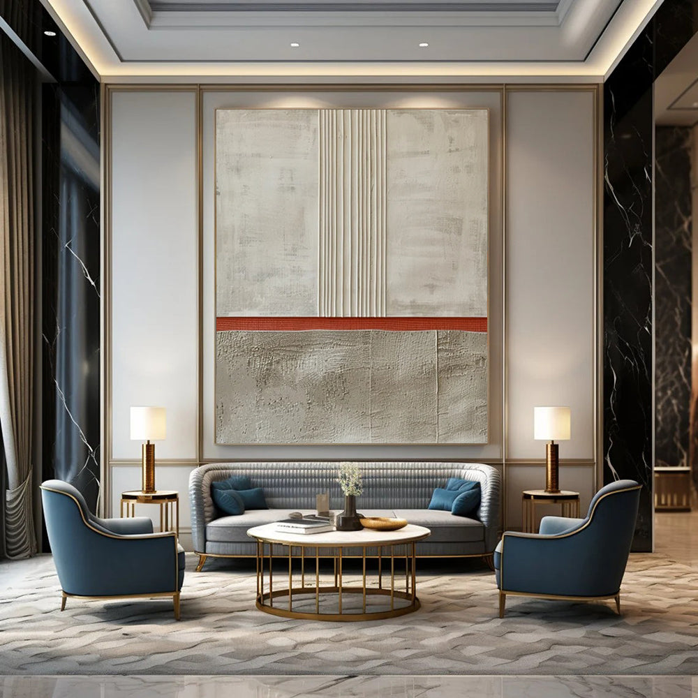 “Neutral Tonal Stripes” - Minimalist Textured Painting On Canvas DTP026