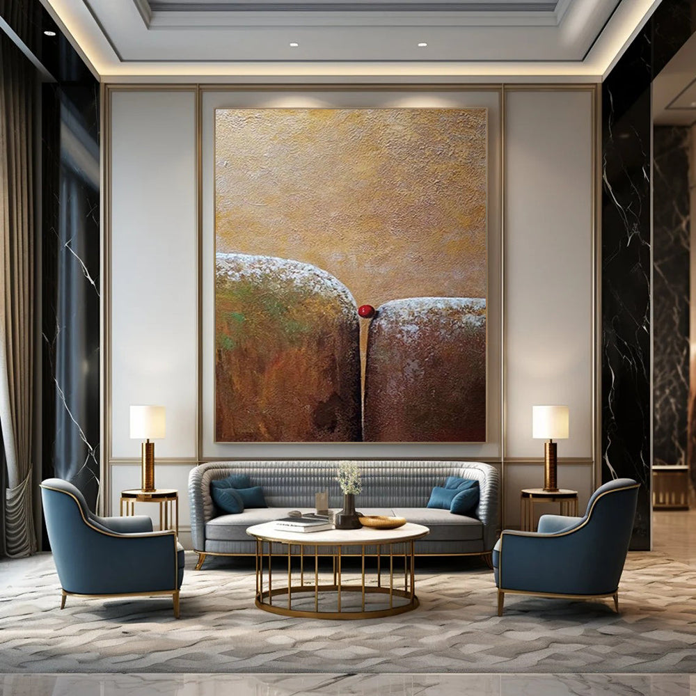 “Brown Textured Forms” - Surrealist Minimalist Painting On Canvas DTP033