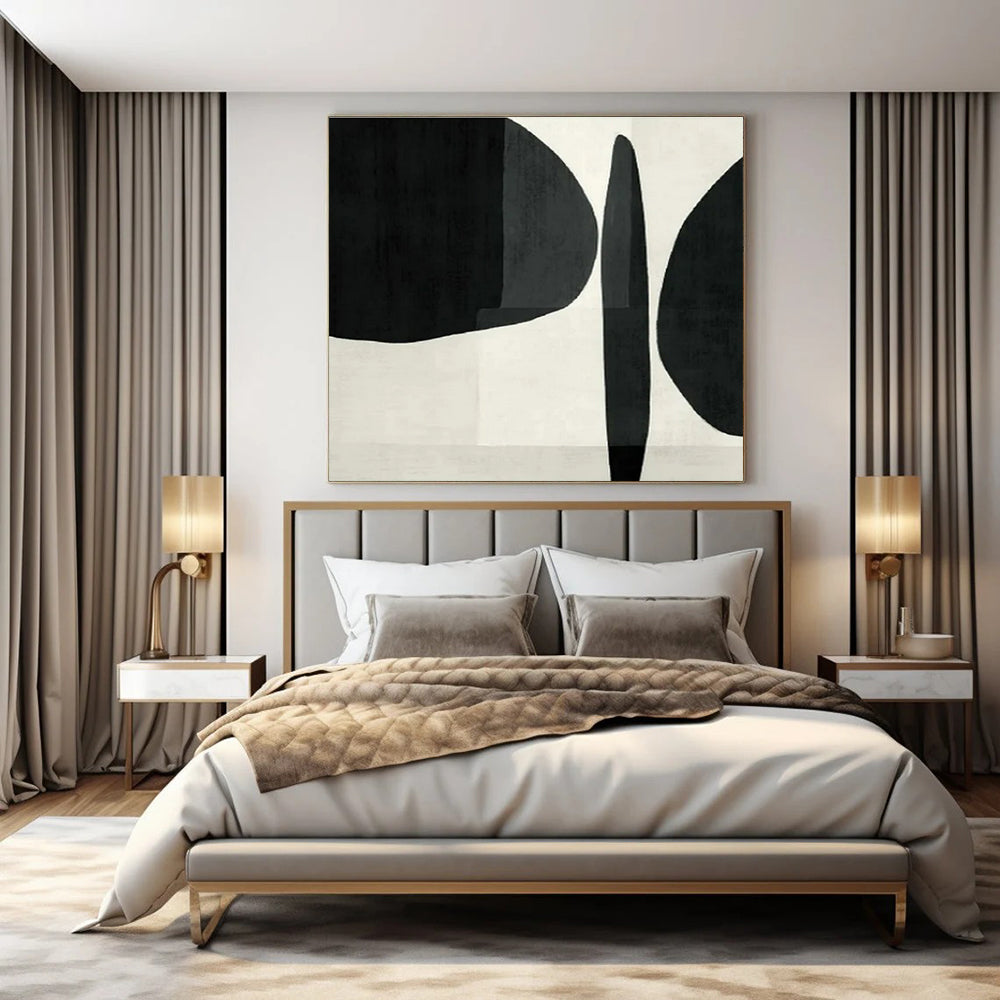 Black & White, Organic Shapes - "Monochrome Forms" - Abstract Ink Painting CT1447