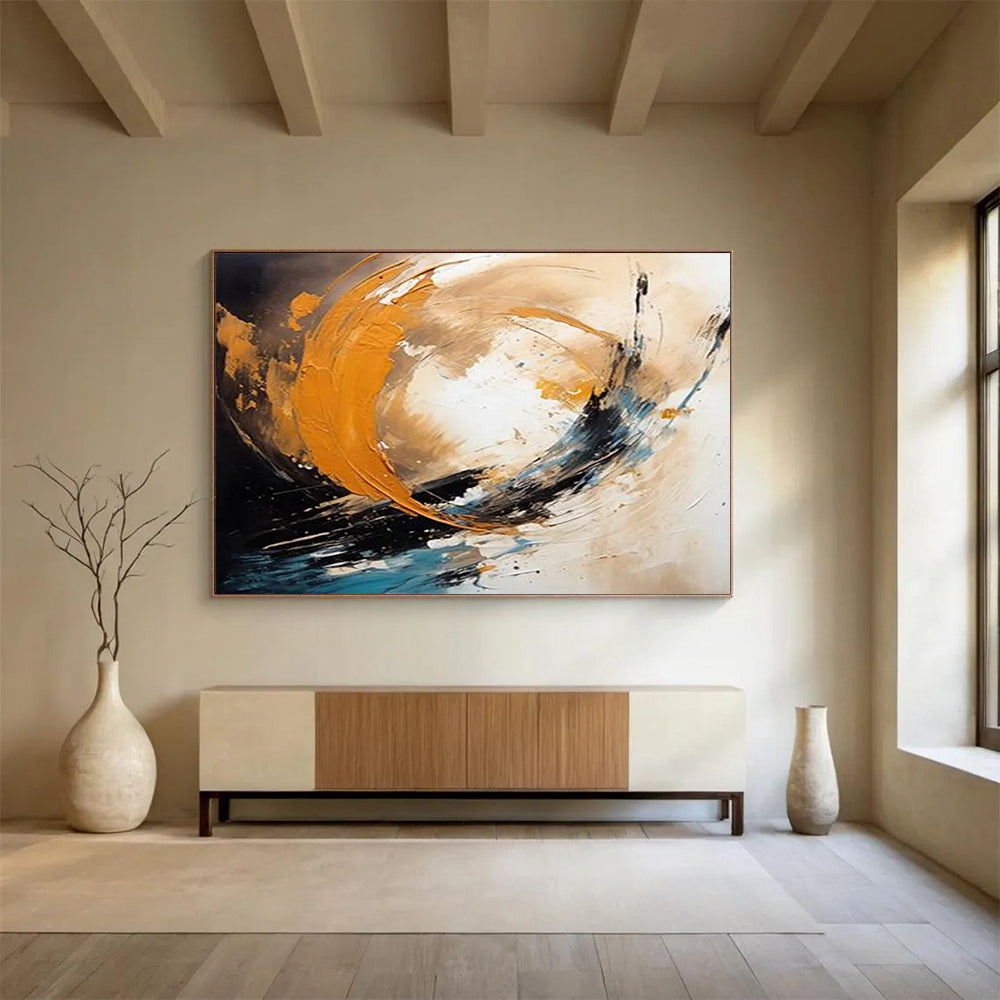 “Dynamic Color Swirls” Abstract Expressionist Painting On Canvas DLZ098