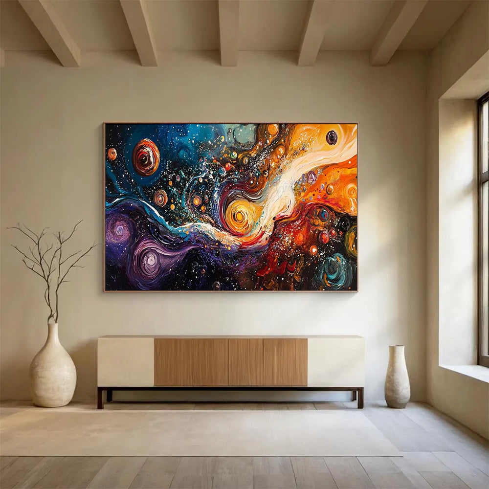 “Cosmic Swirl of Colors” - Abstract Galaxy Painting On Canvas DKH815