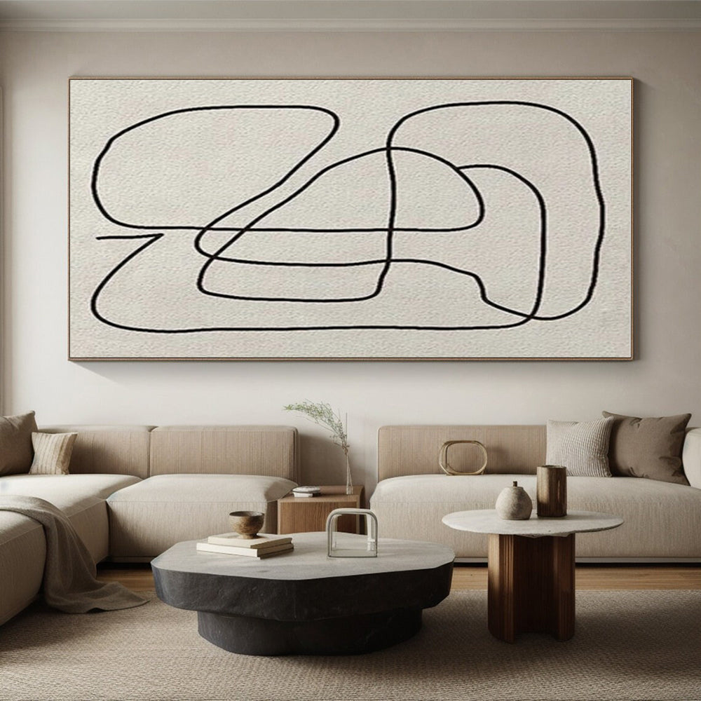 “Continuous Black Line Drawing”,Abstract Line Art Style CT0682