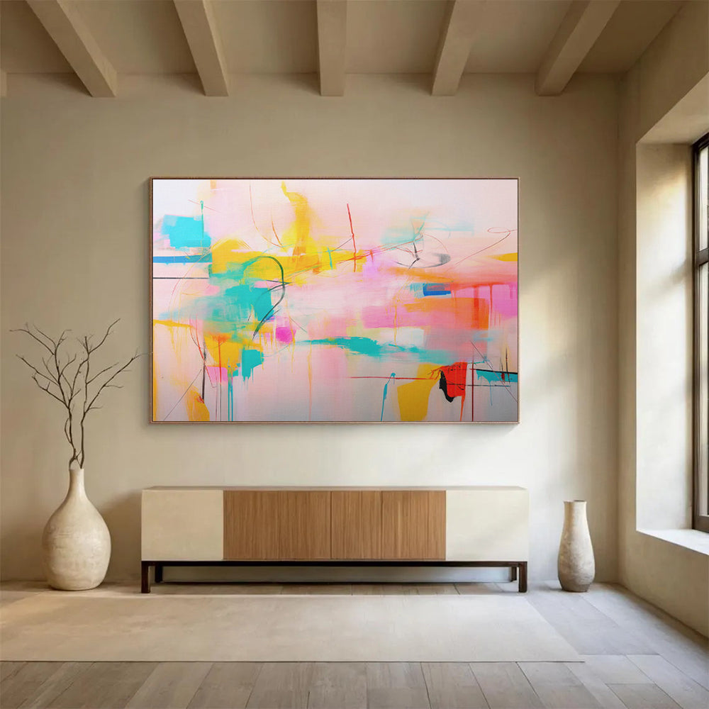“Colorful Abstract Chaos” Abstract Acrylic Painting On Canvas DKH500