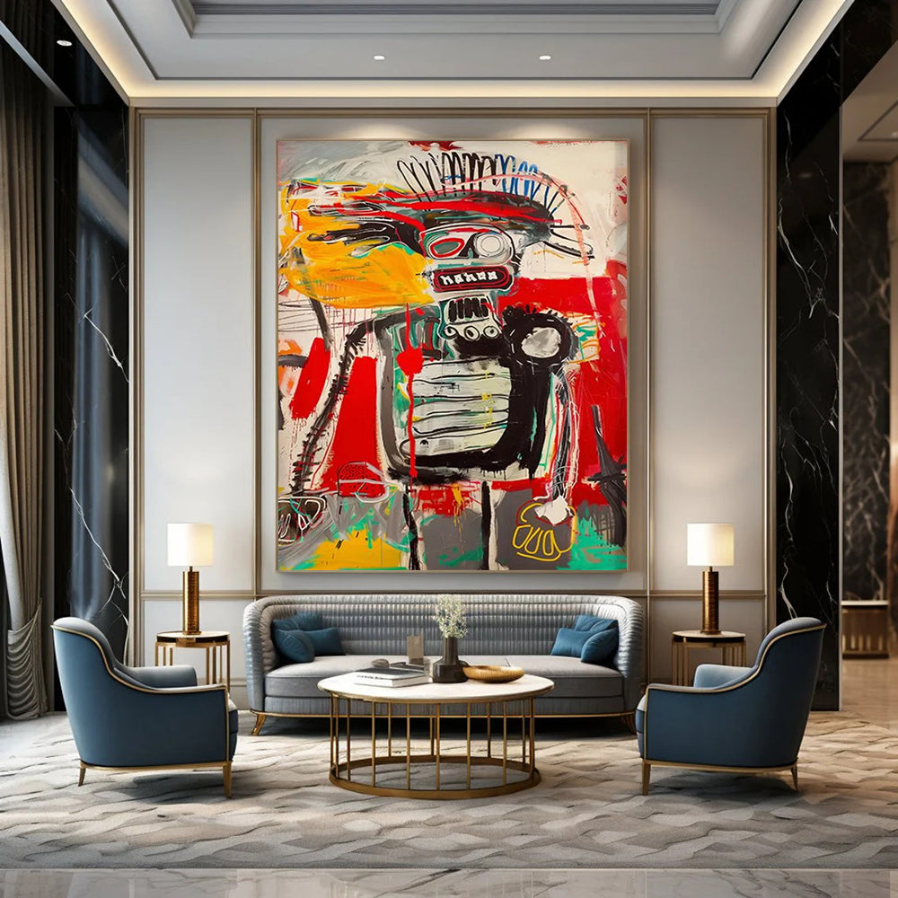 “Expressive Robot Figure” - Street Art - Inspired Painting On Canvas DTP094