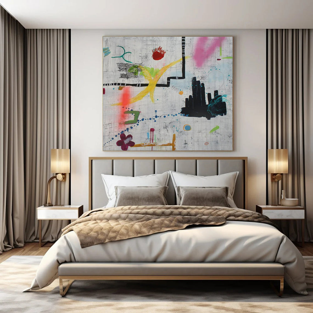 Grid - Graffiti Abstraction - Pop Art - Style Acrylic Painting CT1413