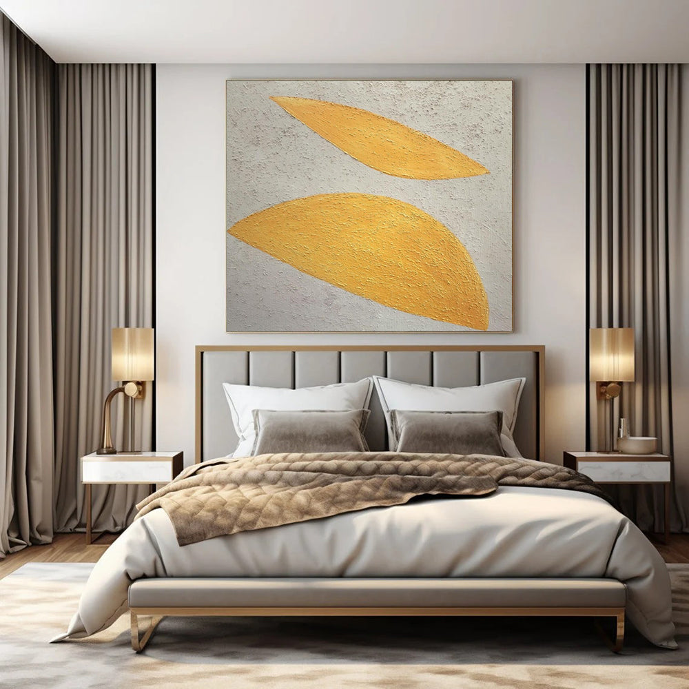 “Yellow - White Textured Leaves” – Abstract Leaf Art CT0990