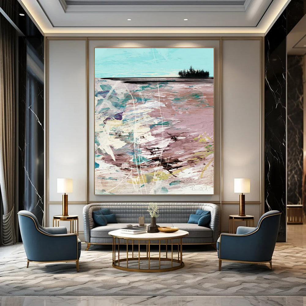 “Colorful Beach Abstract” - Vivid Beach - Inspired Abstract Painting On Canvas DTP198