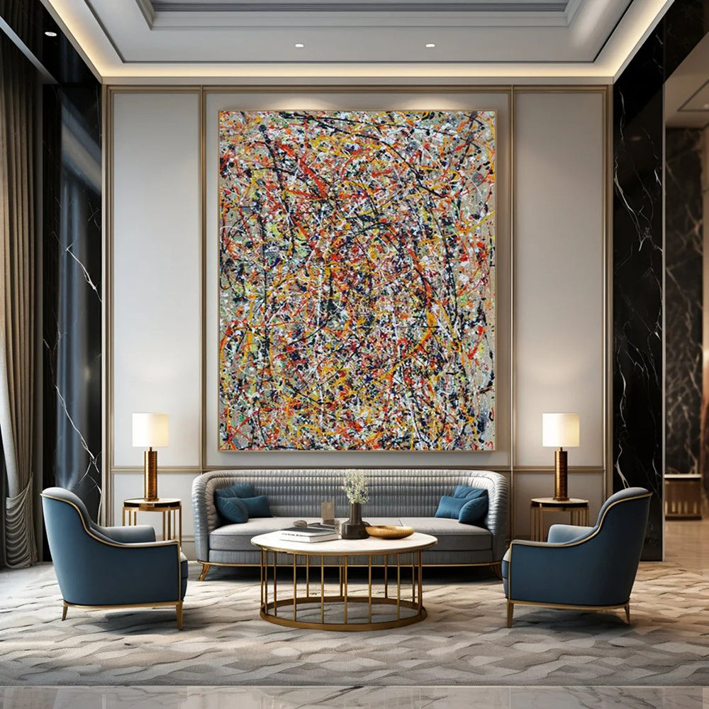 “Dynamic Jackson Pollock - Inspired Abstract” - Abstract Painting On Canvas CT2345