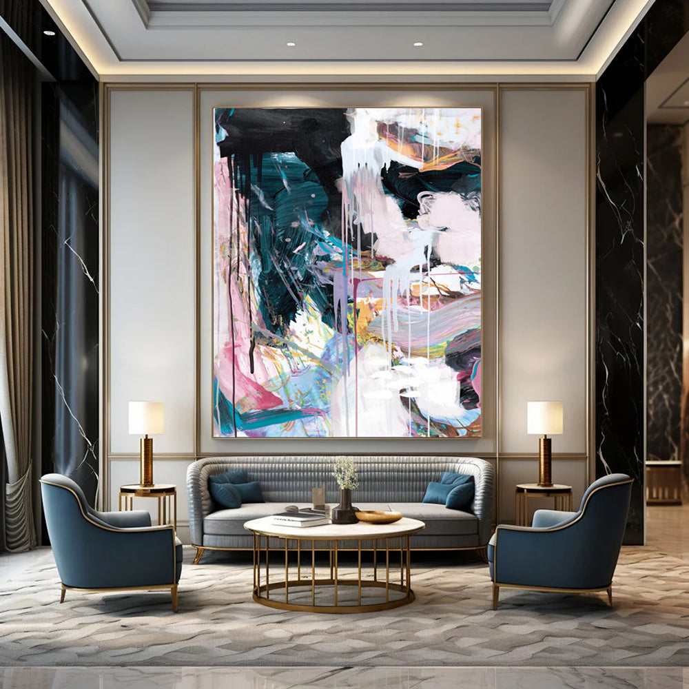 “Colorful Dripping Abstract” - Vivid Mixed - Color Dripping Painting On Canvas DTP191