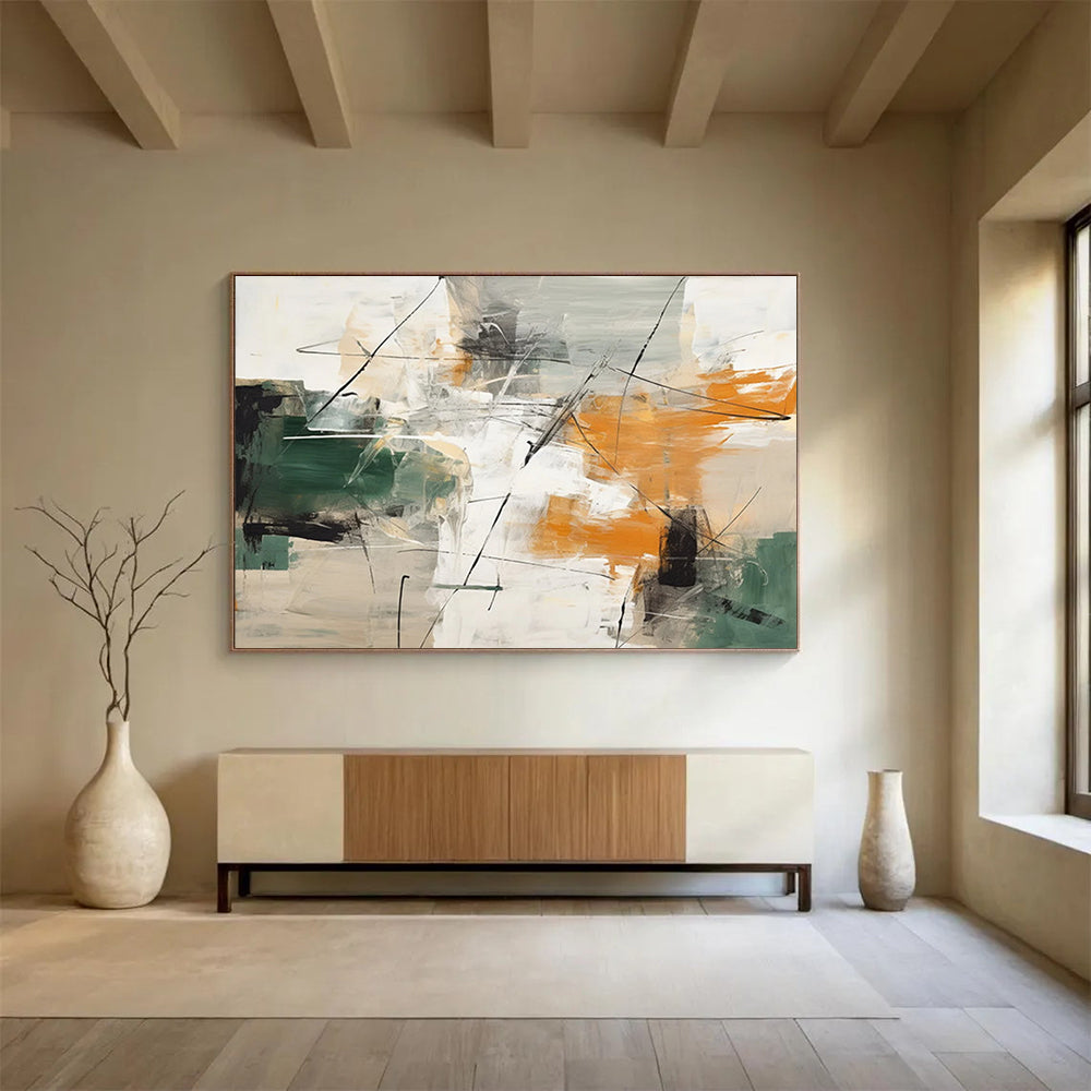 “Vibrant Abstract Interplay” Abstract Painting On Canvas DLZ100