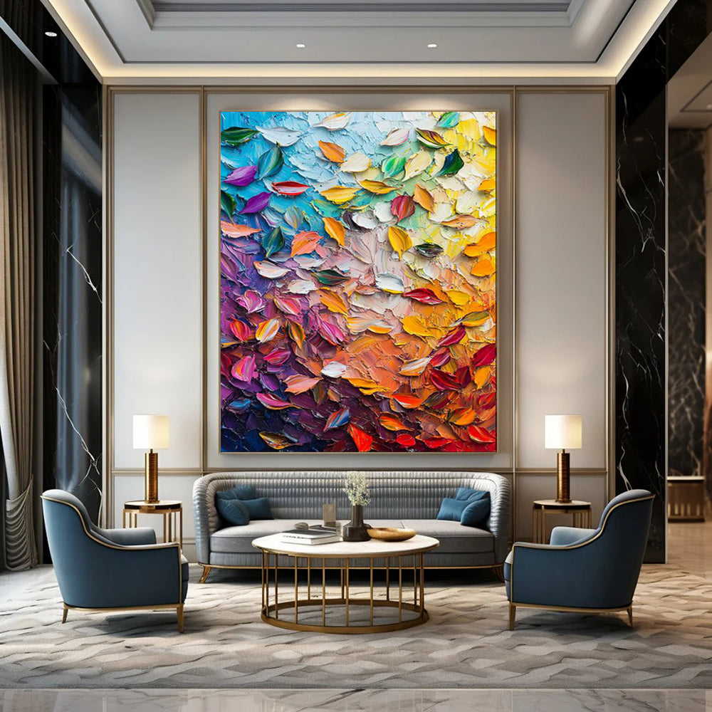 “Colorful Petal Mosaic” – Impasto Floral Oil Creation CT2071