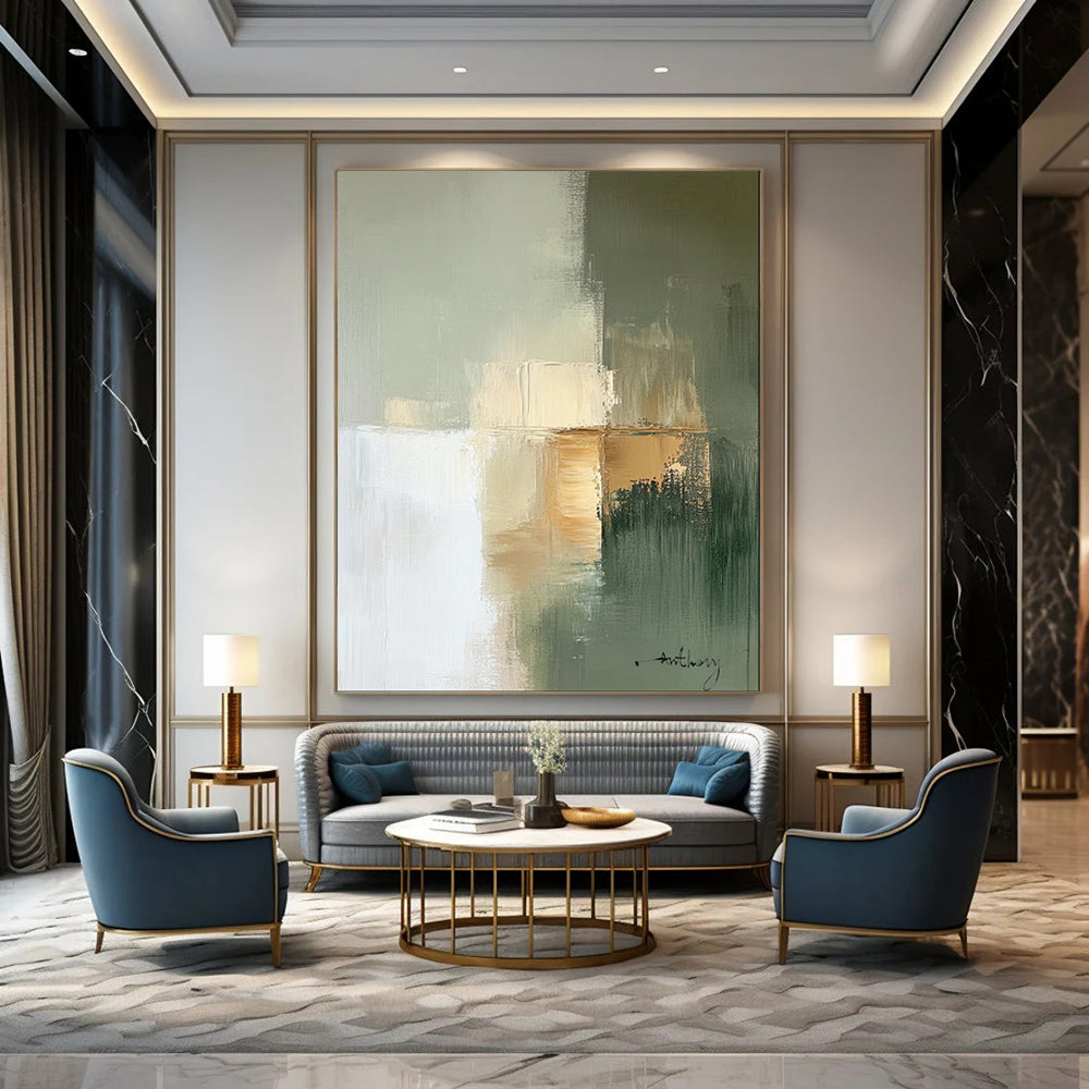 “Muted Tones Abstract Blocks” – Minimalist Acrylic Composition CT2081
