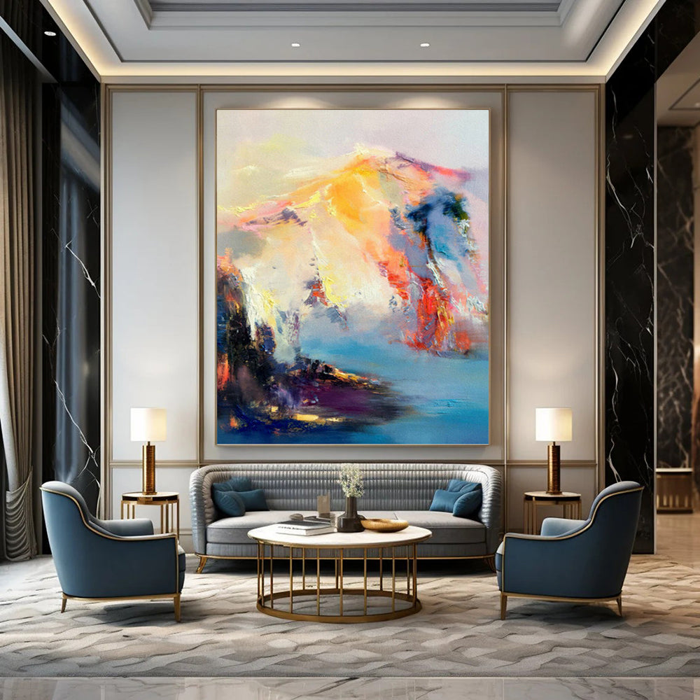 “Dreamy Mountain Abstraction” - Ethereal Landscape Painting On Canvas DKH1061