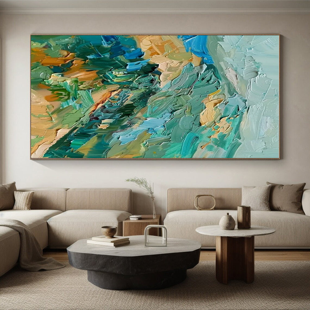 “Colorful Impasto Layers” ,Impasto Abstract Landscape Art CT0911