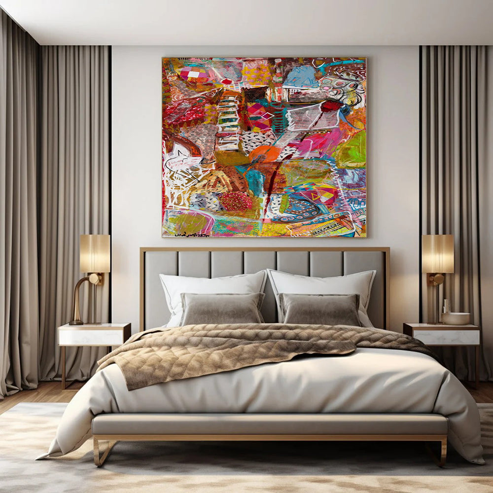 “Colorful Mixed - Media Collage” – Eclectic Mixed - Media Art CT1083