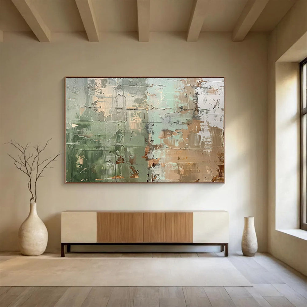 “Earthy Tones Textured Abstraction” Abstract Painting On Canvas DLZ107