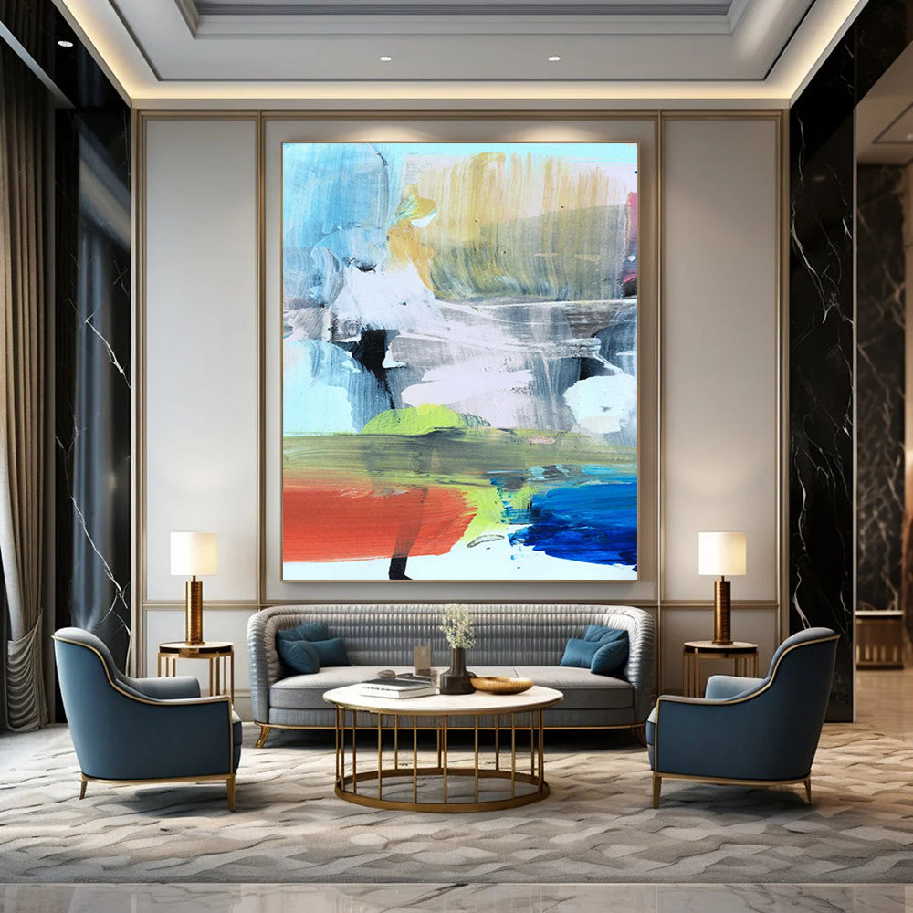 “Vibrant Color Block Abstraction” - Abstract Expressionist Painting On Canvas DTP175