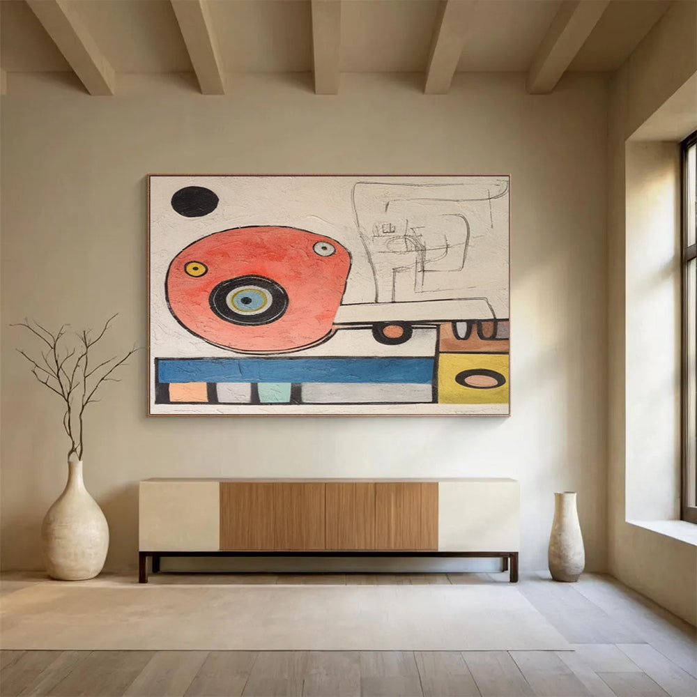 “Colorful, Abstract Machine ‘Whimsical Contraption’” - Abstract Mechanism Painting On Canvas DLZ004