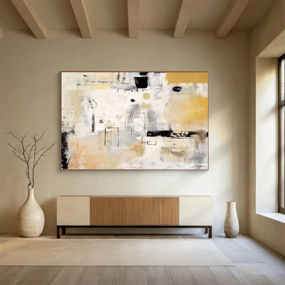 “Neutral Tones Abstract Composition” Abstract Painting On Canvas DLZ061