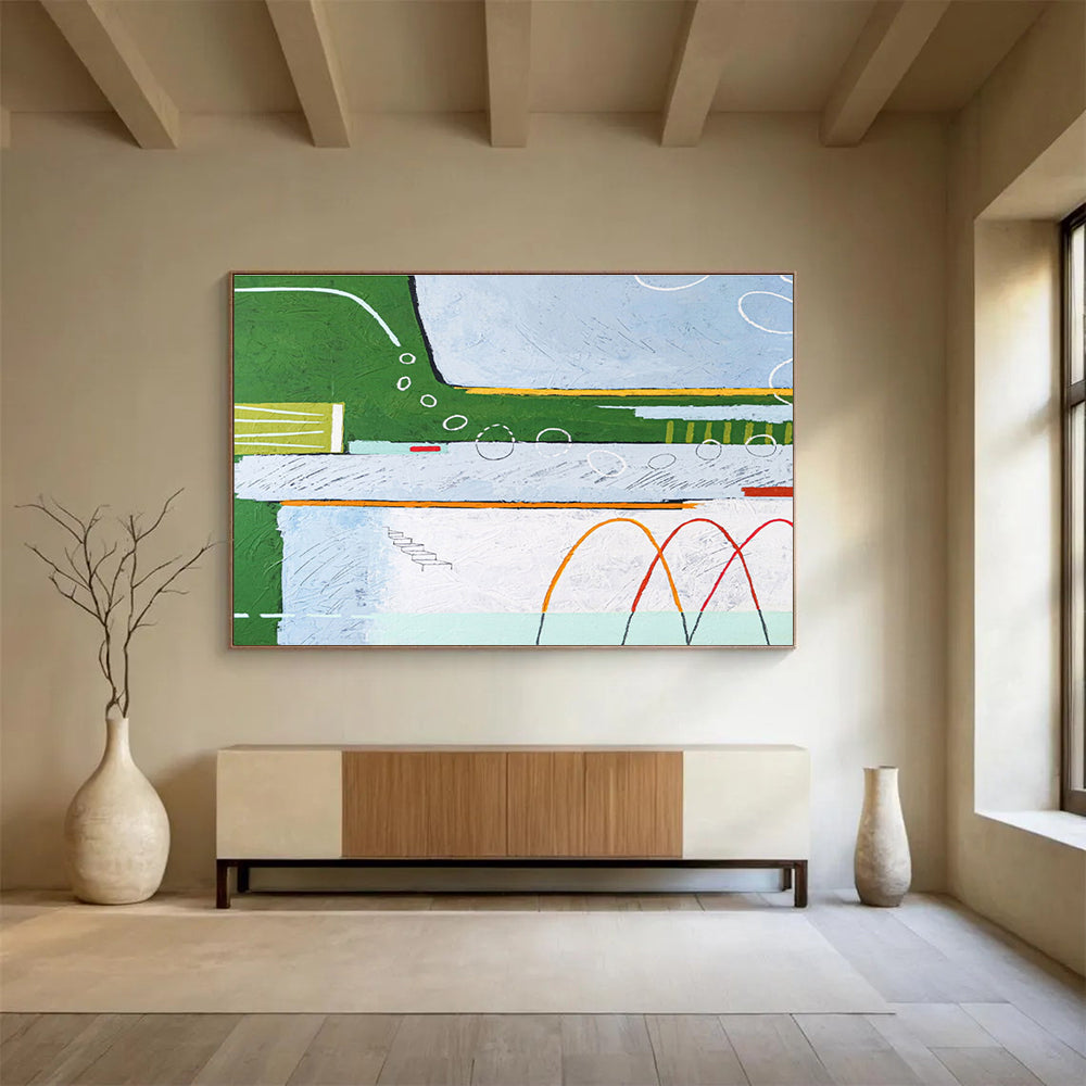 “Colorful Abstract Pathways” Abstract Acrylic Painting On Canvas DKH565