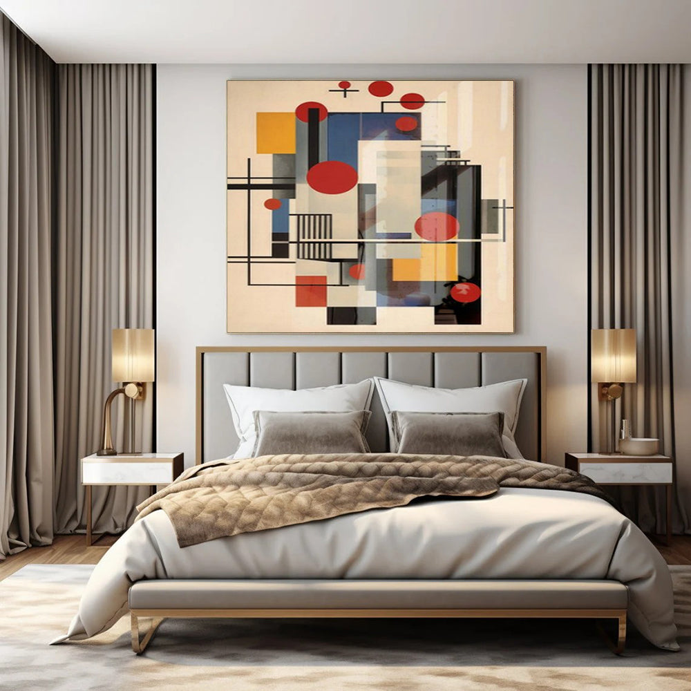 “Colorful Geometric Composition” – Constructivist - Inspired Art CT1042