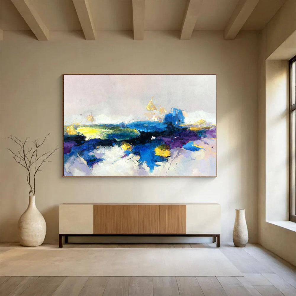 “Colorful Abstract Landscape” Abstract Oil Painting On Canvas DKH531