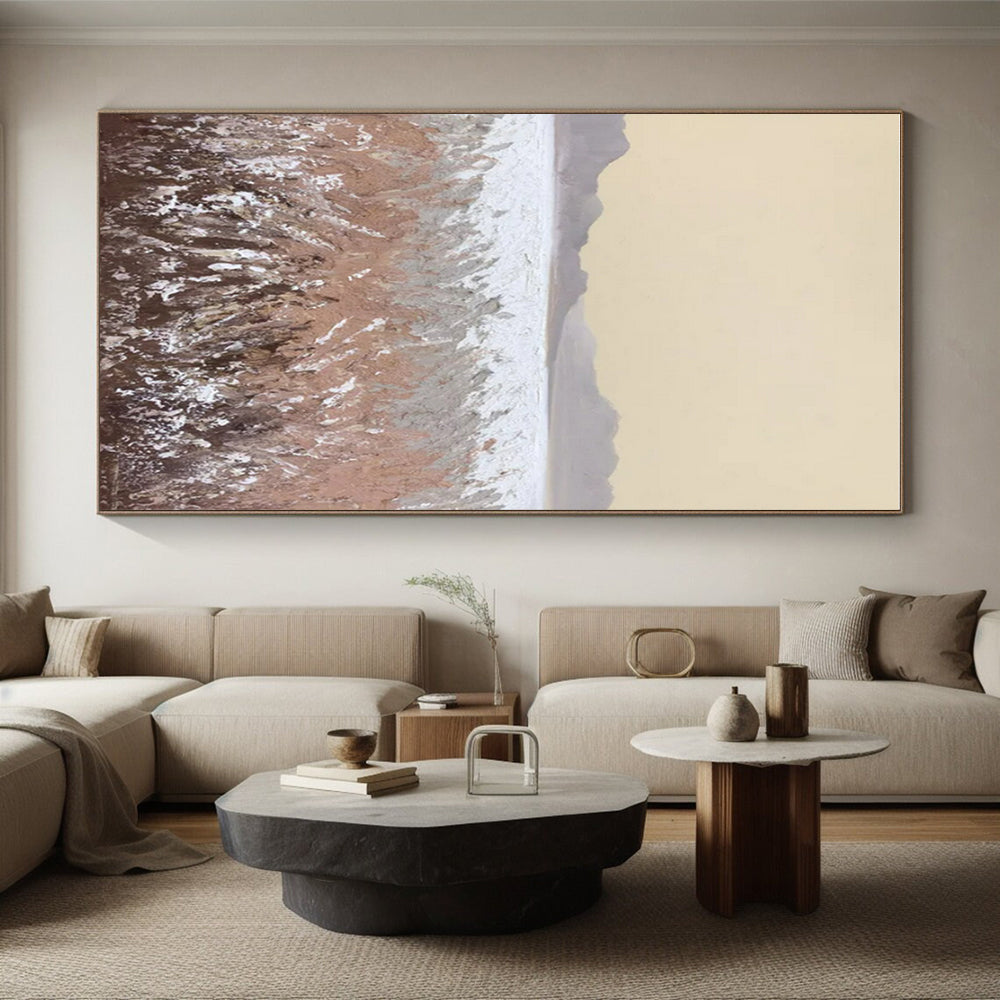 “Beige - Brown - Gray Landscape Abstraction” ,Abstract Landscape Painting CT0806