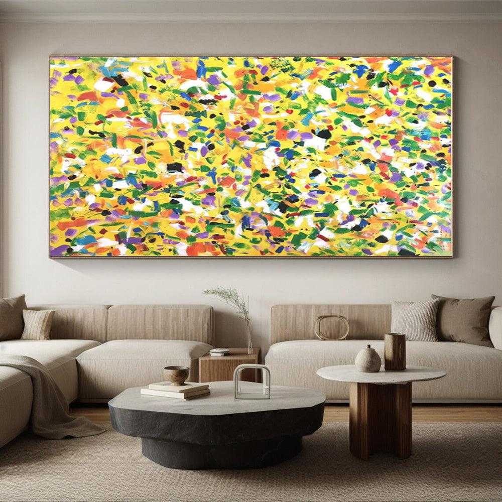 “Yellow Confetti” ,Abstract Expressionist Acrylic Painting CT0901