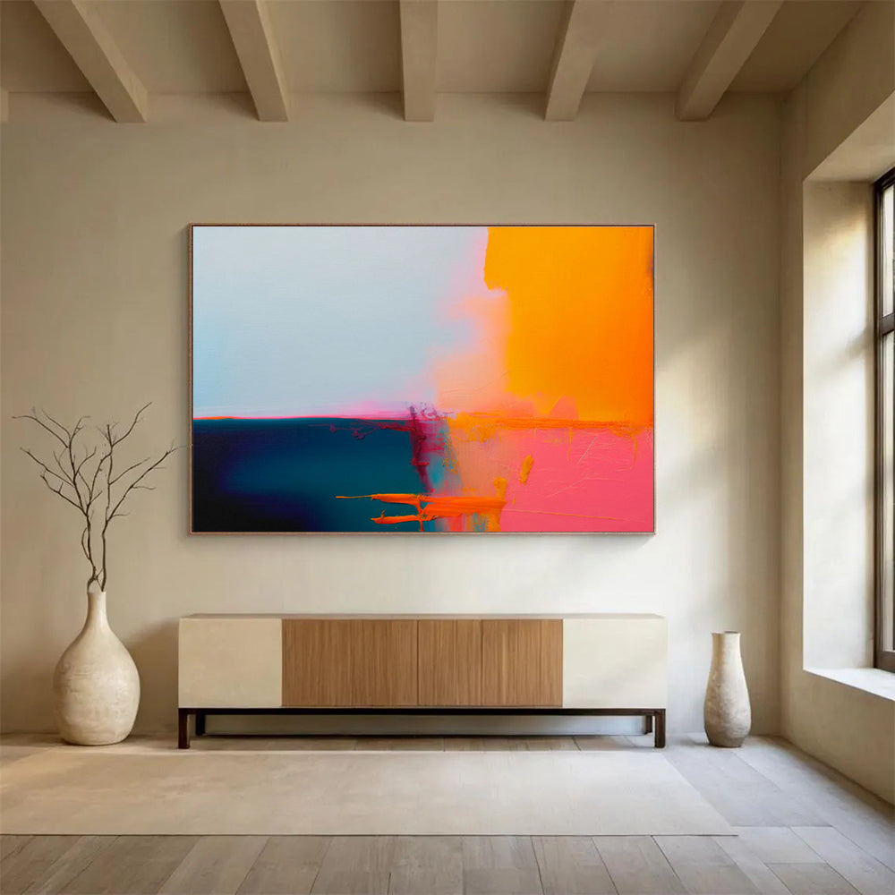 “Vivid Color Blocks” Abstract Oil Painting On Canvas DKH491